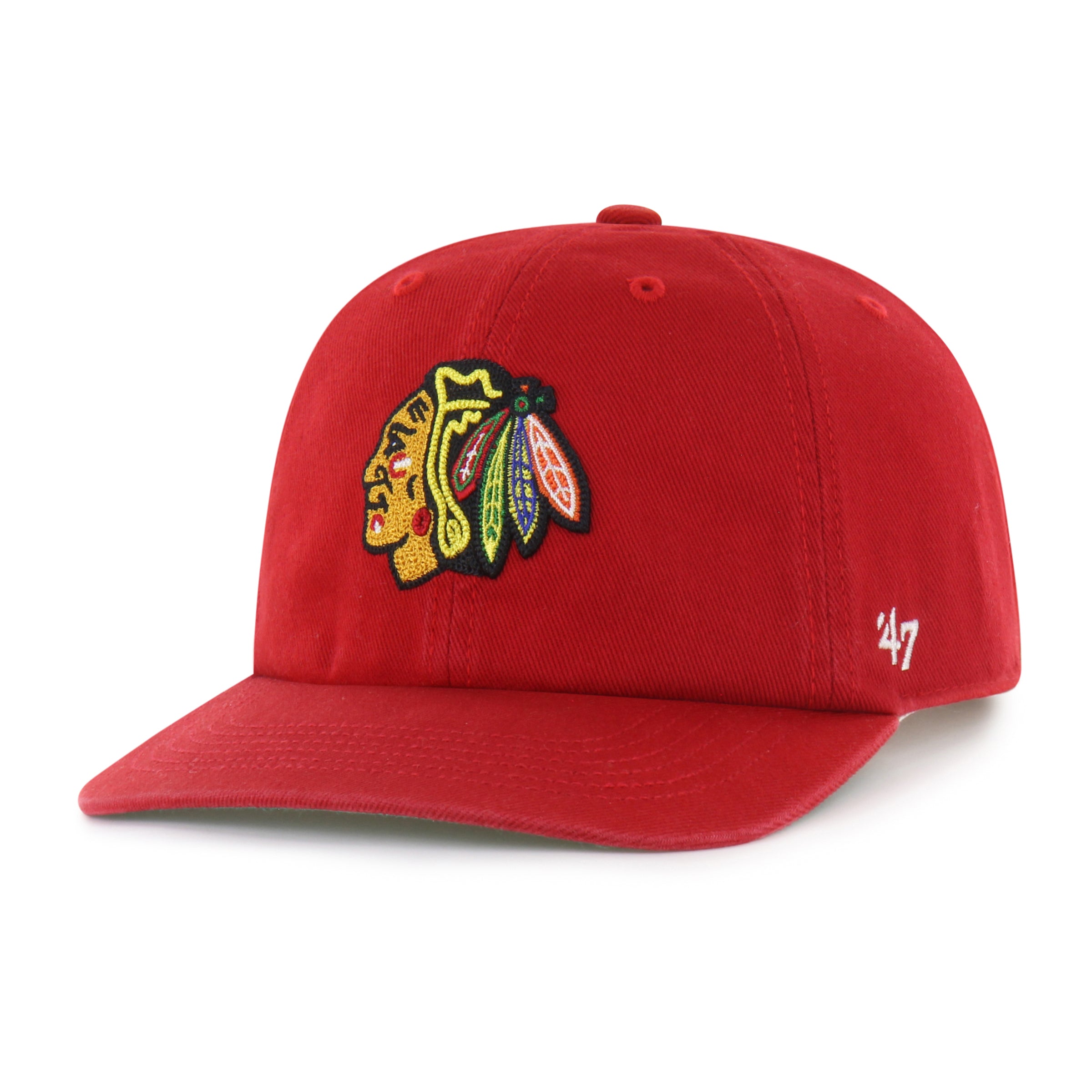 CHICAGO BLACKHAWKS CHAIN SIDE STITCH '47 CLEAN UP FLAT BRIM